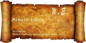 Mikula Edina névjegykártya