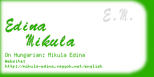 edina mikula business card